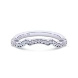 Gabriel & Co. 14K White Gold Victorian Curved Wedding Band photo