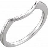 14K White Matching Band for 6.5 mm Round Ring photo