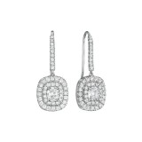 Henri Daussi 18k White Gold Diamond Drop Earrings photo