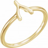 14K Yellow Wishbone Ring photo