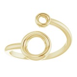 14K Yellow Double Circle Bypass Ring photo 3