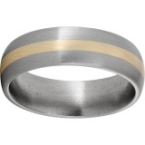 Titanium Domed Band with a 2mm 14K Yellow Gold Inlay and Satin Finish photo