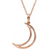 14K Rose 25.7x4.7 mm Crescent Moon 16 Necklace photo