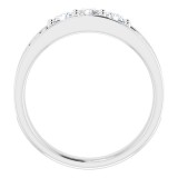 14K White 3/4 CTW Diamond Three-Stone Scroll Ring photo 2