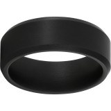 Black Diamond Ceramic Beveled Edge Band with Military Sandblast Finish photo