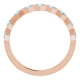 14K Rose Aquamarine Stackable Ring photo 2