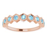 14K Rose Aquamarine Stackable Ring photo 3