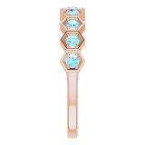 14K Rose Aquamarine Stackable Ring photo 4