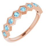 14K Rose Aquamarine Stackable Ring photo