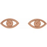 14K Rose Evil Eye Earrings photo 2