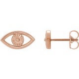 14K Rose Evil Eye Earrings photo
