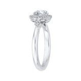 Shah Luxury Round Diamond Cathedral Style Engagement Ring In 14K White Gold (Semi-Mount) photo 3