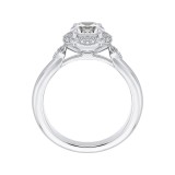 Shah Luxury Round Diamond Cathedral Style Engagement Ring In 14K White Gold (Semi-Mount) photo 4