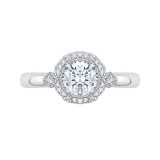 Shah Luxury Round Diamond Cathedral Style Engagement Ring In 14K White Gold (Semi-Mount) photo
