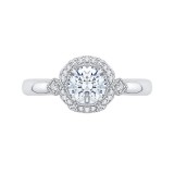 Shah Luxury Round Diamond Cathedral Style Engagement Ring In 14K White Gold (Semi-Mount) photo