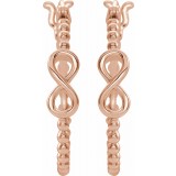 14K Rose 22.3 mm Infinity-Inspired Beaded Hoop Earrings photo 2