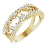 14K Yellow 3/4 CTW Diamond Negative Space Ring photo