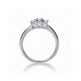 14k White Gold Diamond Semi-Mount 3 Stone Engagement Ring photo 2