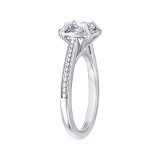Shah Luxury 14K White Gold Round Diamond Halo Cathedral Style Engagement Ring (Semi-Mount) photo 3