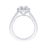 Shah Luxury 14K White Gold Round Diamond Halo Cathedral Style Engagement Ring (Semi-Mount) photo 4