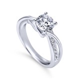 Gabriel & Co. 14k White Gold Contemporary Bypass Engagement Ring photo 3