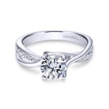 Gabriel & Co. 14k White Gold Contemporary Bypass Engagement Ring photo