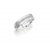 Henri Daussi 6mm Men's Wedding Band  Platinum White 0.60 Ctw. photo 2