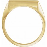 14K Yellow 16 mm Square Signet Ring photo 2