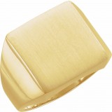 14K Yellow 16 mm Square Signet Ring photo