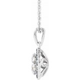 14K White Blue Sapphire & 1/3 CTW Diamond Necklace photo 2