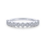 Gabriel & Co. 14k White Gold Victorian Diamond Wedding Band photo