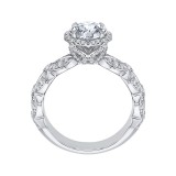 Shah Luxury 14K White Gold Round Diamond Halo Engagement Ring (Semi-Mount) photo 4