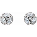 14K White 1/2 CTW Diamond Earrings photo 2