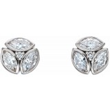 14K White 1/2 CTW Diamond Earrings photo 2