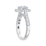 Shah Luxury 14K White Gold Round Diamond Halo Engagement Ring (Semi-Mount) photo 2