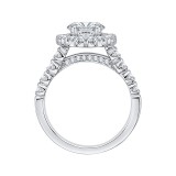 Shah Luxury 14K White Gold Round Diamond Halo Engagement Ring (Semi-Mount) photo 4