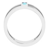 14K White Aquamarine Baguette Ring photo 2