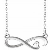 14K White Infinity-Inspired Heart 16-18 Necklace photo