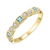 Gems One 14Kt Yellow Gold Diamond (1/12Ctw) & Blue Topaz (1/6 Ctw) Ring photo