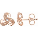 14K Rose 1/6 CTW Diamond Knot Earrings photo