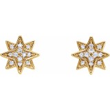 14K Yellow .08 CTW Diamond Star Earrings photo 2