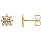 14K Yellow .08 CTW Diamond Star Earrings photo