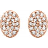 14K Rose 1/6 CTW Diamond Oval Cluster Earrings photo 2