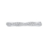 Shah Luxury Round Cut Diamond Crossover Shank Half-Eternity Wedding Band In 14K White Gold photo