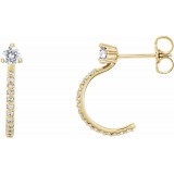 14K Yellow 1/3 CTW Diamond Hoop Earrings photo