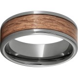 Rugged Tungsten  8mm Pipe Cut Band with Copper Inlay and Bark Finish photo