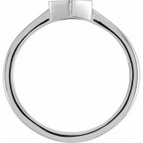 14K White  9.5x8 mm Geometric Signet Ring photo 2