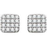 14K White 1/5 CTW Diamond Square Cluster Earrings photo 2