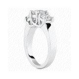 14k White Gold Diamond Semi-Mount 3 Stone Engagement Ring photo 2