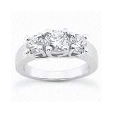 14k White Gold Diamond Semi-Mount 3 Stone Engagement Ring photo